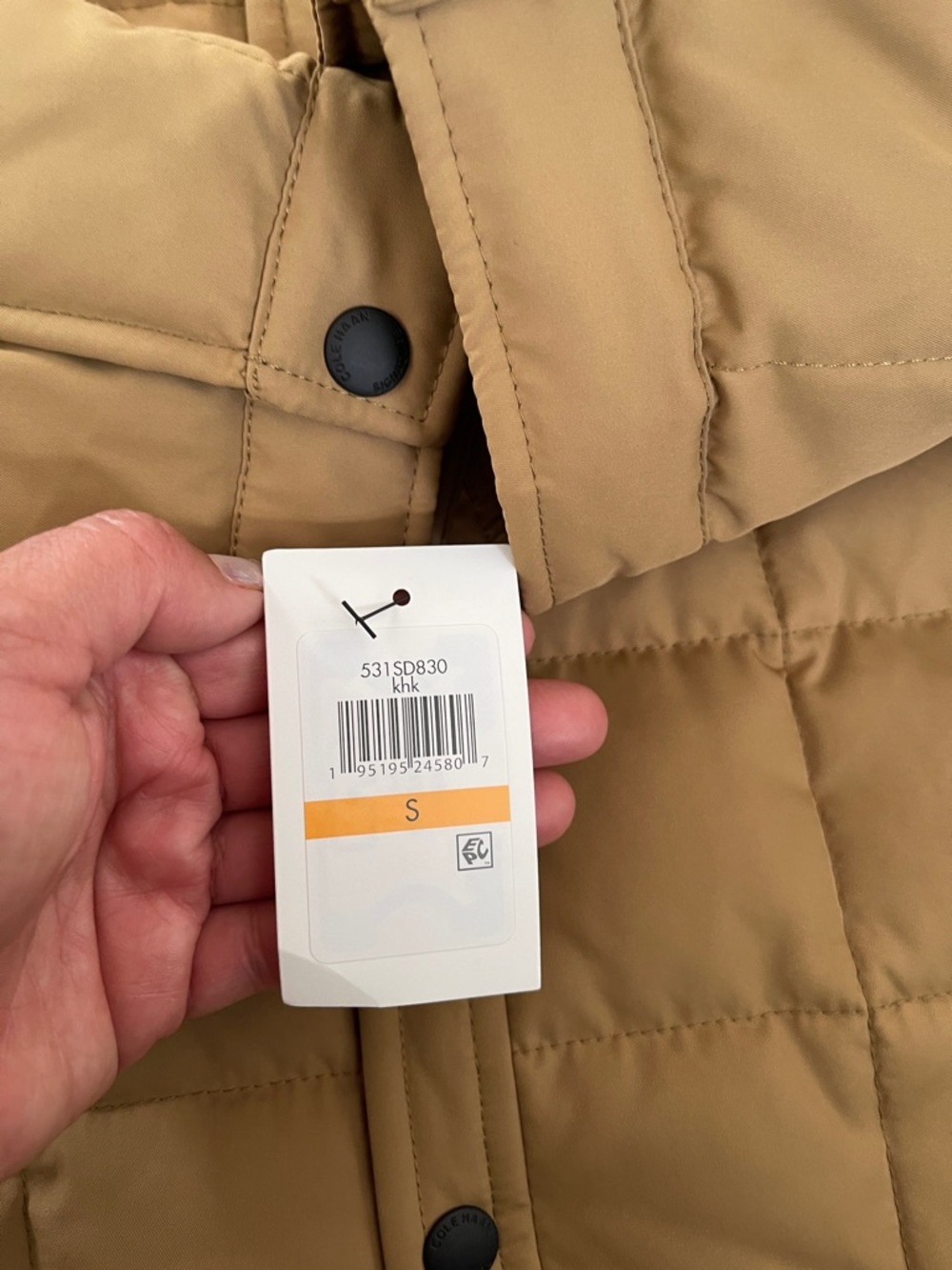 Cole Haan Men's Camel Quilted Puffer Jacket - Picture 4 of 8